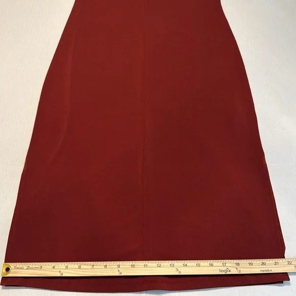 Banana Republic Terracotta Orange Sleeveless V-Neck Midi dress Size M - Picture 5 of 12